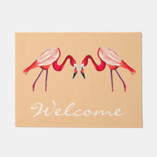 Fun Pink Flamingo bird art Deurmat