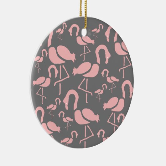 Fun Pink Flamingo bird art Keramisch Ornament (Rechts)