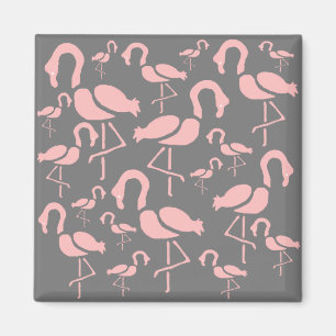Fun Pink Flamingo bird art Magneet