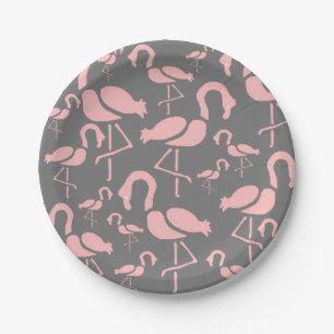 Fun Pink Flamingo bird art Papieren Bordje