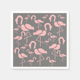 Fun Pink Flamingo bird art Servet