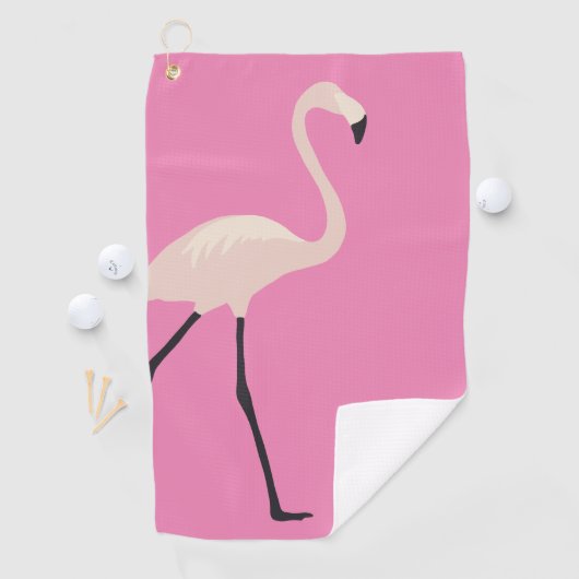 Fun Pink Flamingo Pro Monogrammed Moederdag Golfhanddoek (Insitu)