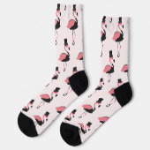 Fun Pink Flamingo Tuxedo Pattern Sokken (Links)