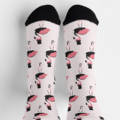 Fun Pink Flamingo Tuxedo Pattern Sokken (Top)