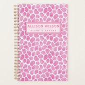 Fun Pink Giraffe Print Planner (Voorkant)