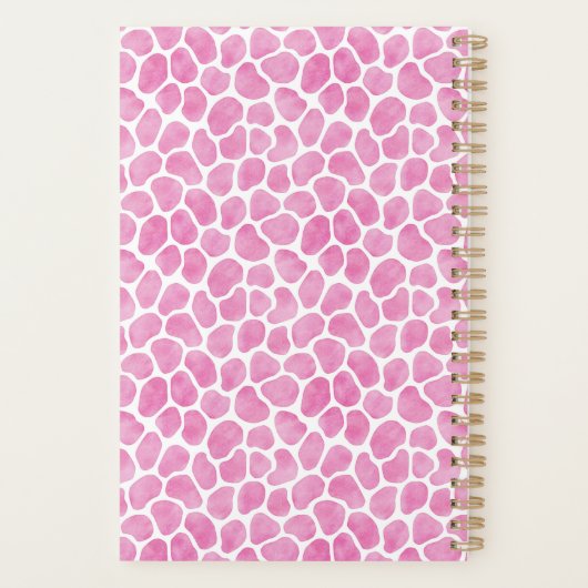 Fun Pink Giraffe Print Planner (Achterkant)