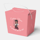Fun Pink Girl Pirate Favor Box Bedankdoosjes (Achterkant)