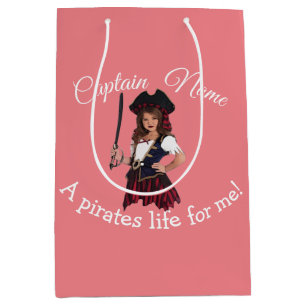 Fun Pink Girl Pirate Medium Cadeauzakje