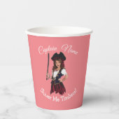 Fun Pink Girl Pirate Papieren Bekers (Voorkant)