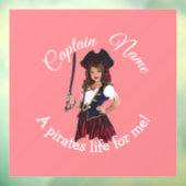 Fun Pink Girl Pirate Raamsticker (Vel 3)