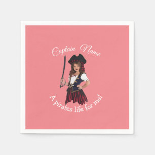 Fun Pink Girl Pirate Servet