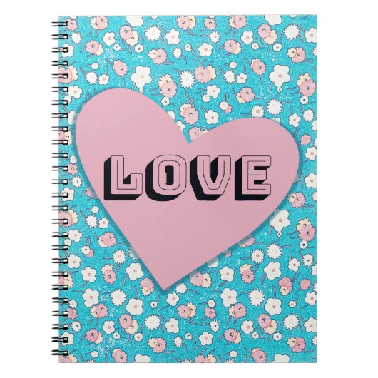 Fun Pink Heart et Love Floral Journal (Devant)