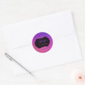 Fun Pink Paars Glitter Sparkle Birthday Ronde Sticker (Envelop)