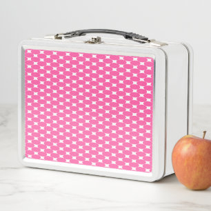 Fun Pink Retro Tiled Retangular White Starbursts