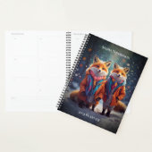 Fun Planner De Texte Personnalisé Fun Foxes Vêtus (Devant avec enveloppe)