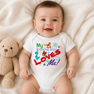 Fun Playful Colorful My Grandma houdt van me Romper