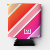 Fun Playful Striped Modern Art Cool Monogram Blikjeskoeler (Voorkant)