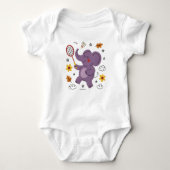 Fun playing baby elephant  romper (Voorkant)