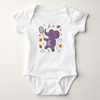 Fun playing baby elephant  romper
