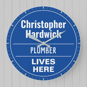 Fun Plumber Wall Plaque Style Grote klok