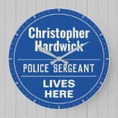 Fun Police Sergeant Wall Plaque Style Large Clock Grote Klok