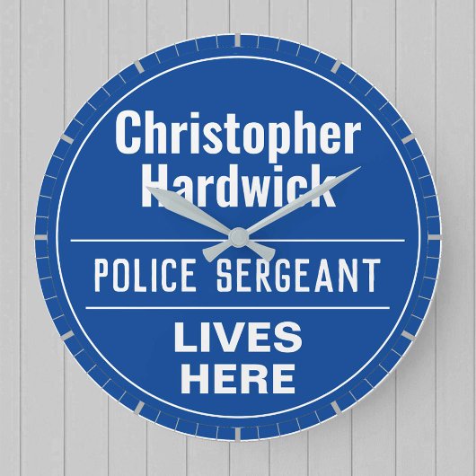 Fun Police Sergeant Wall Plaque Style Large Clock Grote Klok