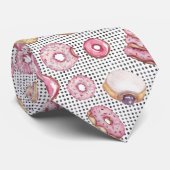 Fun Polka Donut Pattern Dot Print Waterverf Stropdas (Opgerold)