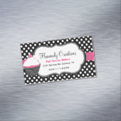 Fun Polka Dot and Cupcake Bakery Shop Magnet Visitekaartje Magneet (Voorbeeld)