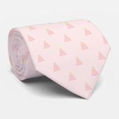 Fun Polka Dot Pattern Pastel Blush Pink Kerstmis Stropdas (Opgerold)