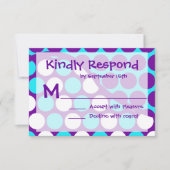 Fun Polka Dot Wave Motif Cartes RSVP (Devant)