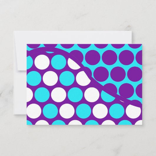 Fun Polka Dot Wave Motif Cartes RSVP (Dos)