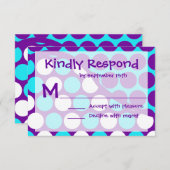 Fun Polka Dot Wave Motif Cartes RSVP (Devant / Derrière)