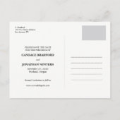 Fun Polka Dots Brush Script Foto De datum opslaan Aankondigingskaart (Achterkant)