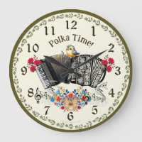 Fun Polka Time ! Horloge murale de l'accordiation