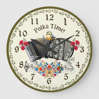 Fun Polka Time ! Horloge murale de l'accordiation