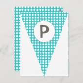 Fun Polkadot Blauwgroen vlag Bunting Briefkaart (Voorkant / Achterkant)
