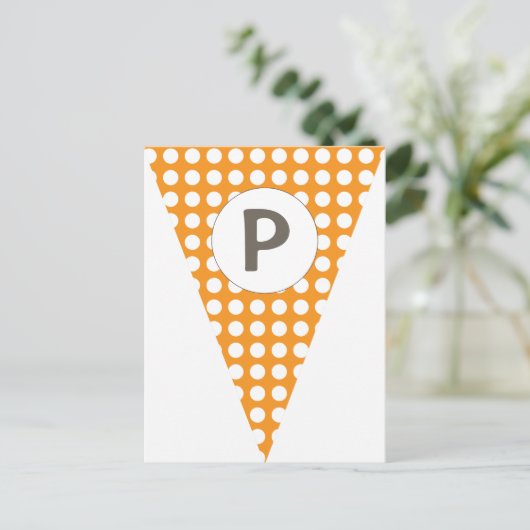 Fun Polkadot Oranje vlag Bunting Briefkaart (Staand voorkant)