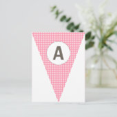 Fun Polkadot Pink vlag Bunting Briefkaart (Staand voorkant)