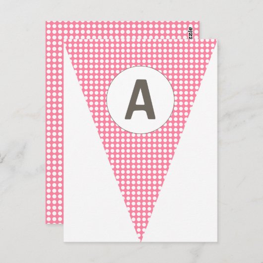 Fun Polkadot Pink vlag Bunting Briefkaart (Voorkant / Achterkant)