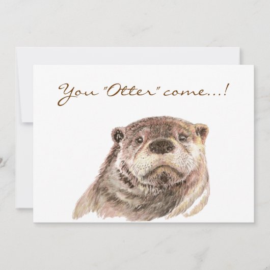Fun Pool Party Anniversaire Cute Otters Invitation (Devant)
