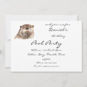 Fun Pool Party Anniversaire Cute Otters Invitation (Dos)