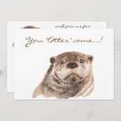 Fun Pool Party Anniversaire Cute Otters Invitation (Devant / Derrière)