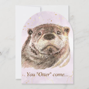 Fun Pool Party Anniversaire Cute Otters Invitation