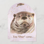 Fun Pool Party Anniversaire Cute Otters Invitation (Devant / Derrière)
