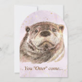 Fun Pool Party Anniversaire Cute Otters Invitation (Devant)