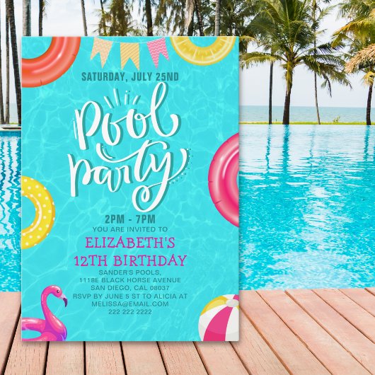 Fun Pool Party Birthday Invitation – Summer Splash