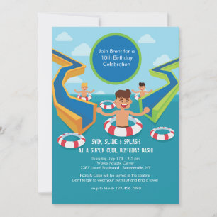 Fun Pool Party Invitation Kaart