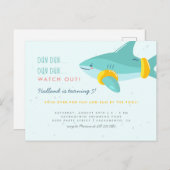 Fun Pool Party Shark Arm Bands Kids Verjaardag Uitnodiging Briefkaart (Voorkant / Achterkant)