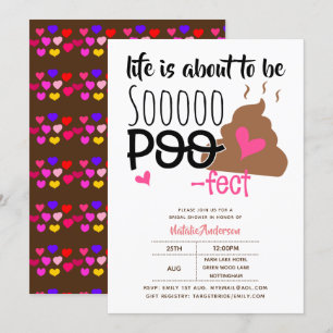 Fun POOP Emoji Life is pofect Love Bridal Showe Kaart