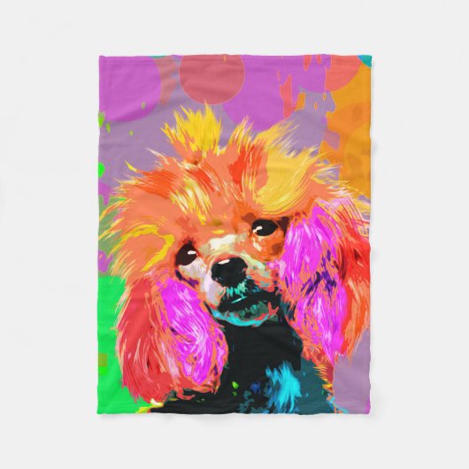 Fun Pop Art Speelgoed Poodle Fleece Deken (Voorkant)